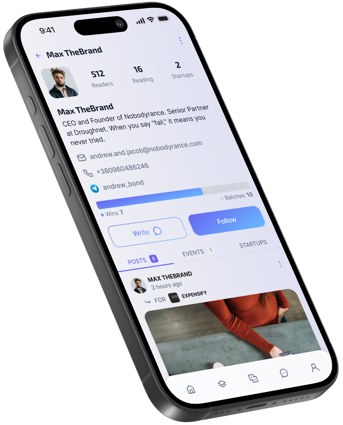 Innova app — founder profile